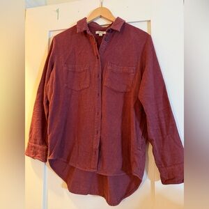 Madewell Burgundy Oversized Flannel Shirt